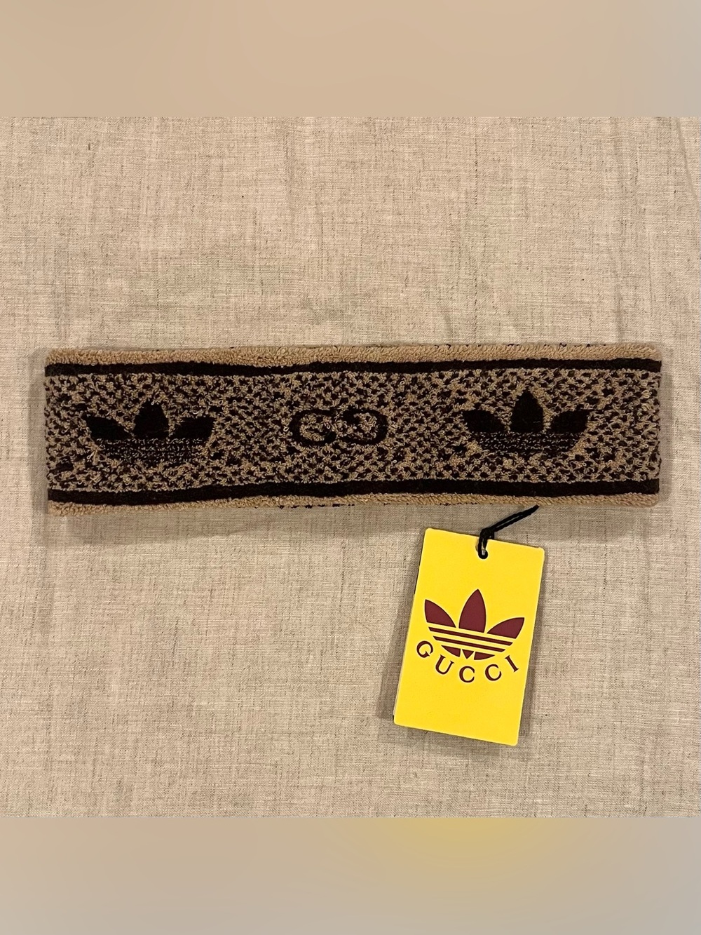 $410 Gucci X Adidas GG Monogram Logo Sweatband